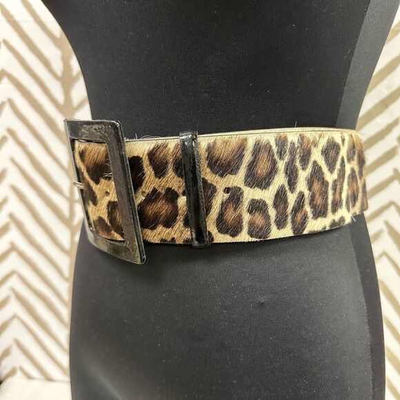 Vintage Garuglieri Genuine Leather Animal Hair Belt Made in Italy Size L - Picture 4 of 5